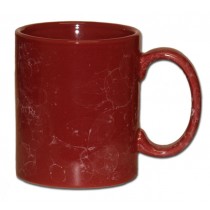 Becher maroon mit Marmorglasur  Keramik bedrucken